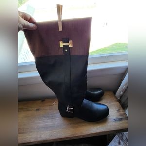 New Black and Brown Knee High Boots